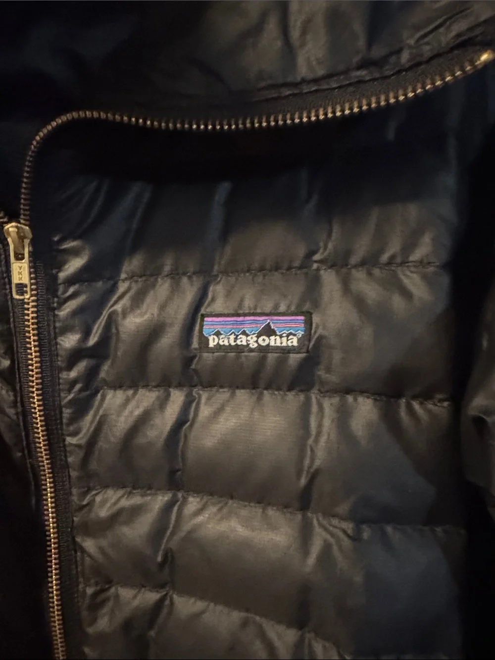 Men’s Patagonia Black Hooded Down Sweater Lightweight Puffer Jacket
